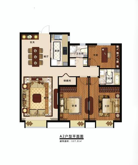 四期A5-a戶型：兩室兩廳一衛(wèi)