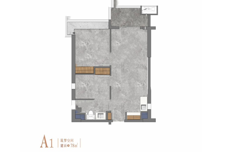 東方萬悅城A1戶型 開間 78.00㎡