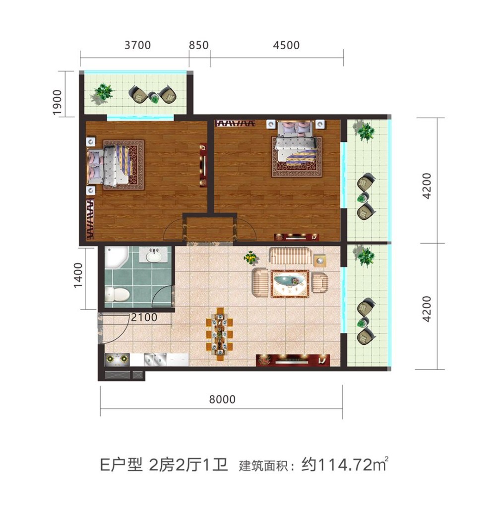 洪城國際度假公寓 E戶型