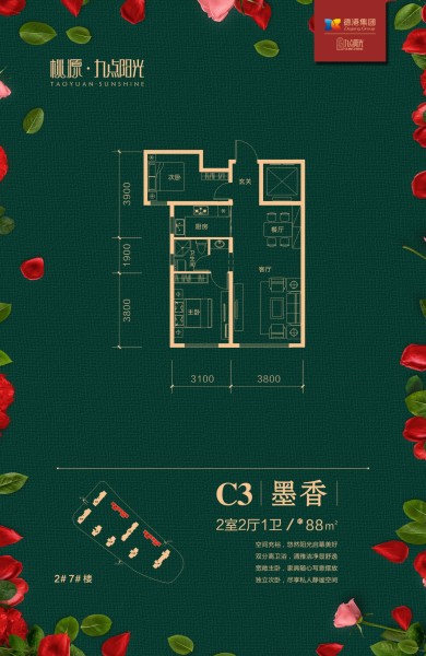 C3 2室2廳1衛(wèi)1廚 88㎡ 66萬元-套