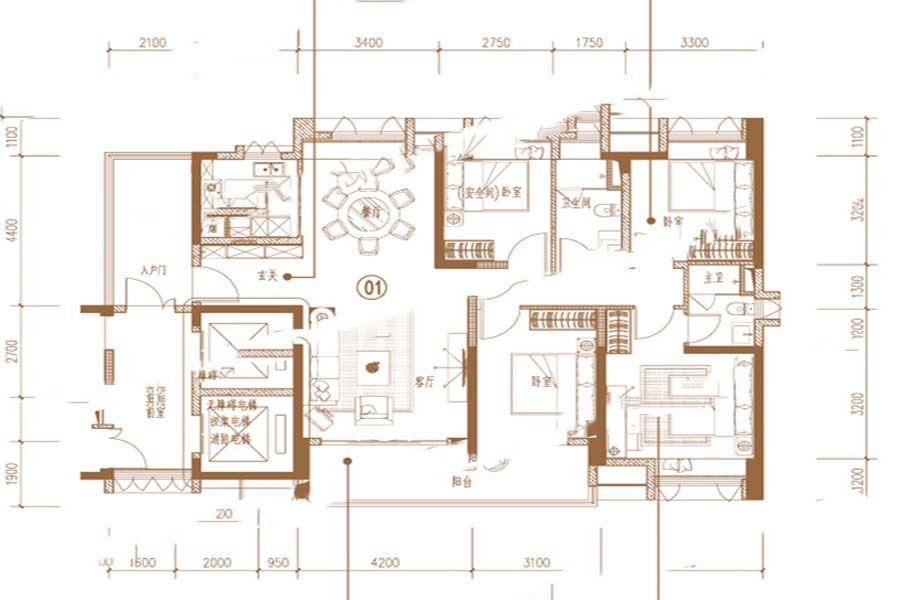 保利中央公園163棟_01戶型 4室2廳2衛(wèi)1廚 144.77㎡ 94.1萬元-套