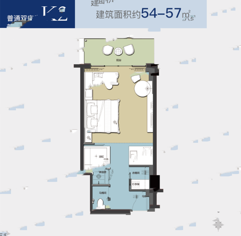 麗江復(fù)華度假世界復(fù)華度假世界K2戶型 1室1廳1衛(wèi)1廚 54㎡ 118.8萬元-套