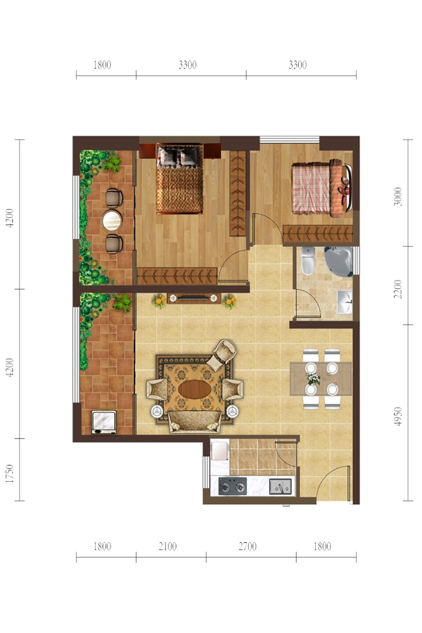 泰業(yè)國(guó)際廣場(chǎng)9-06 2室2廳1衛(wèi)1廚 85.11㎡