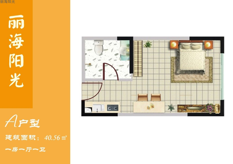麗海陽光麗海陽光A戶型圖 1室1廳1衛(wèi) 建面40.56㎡