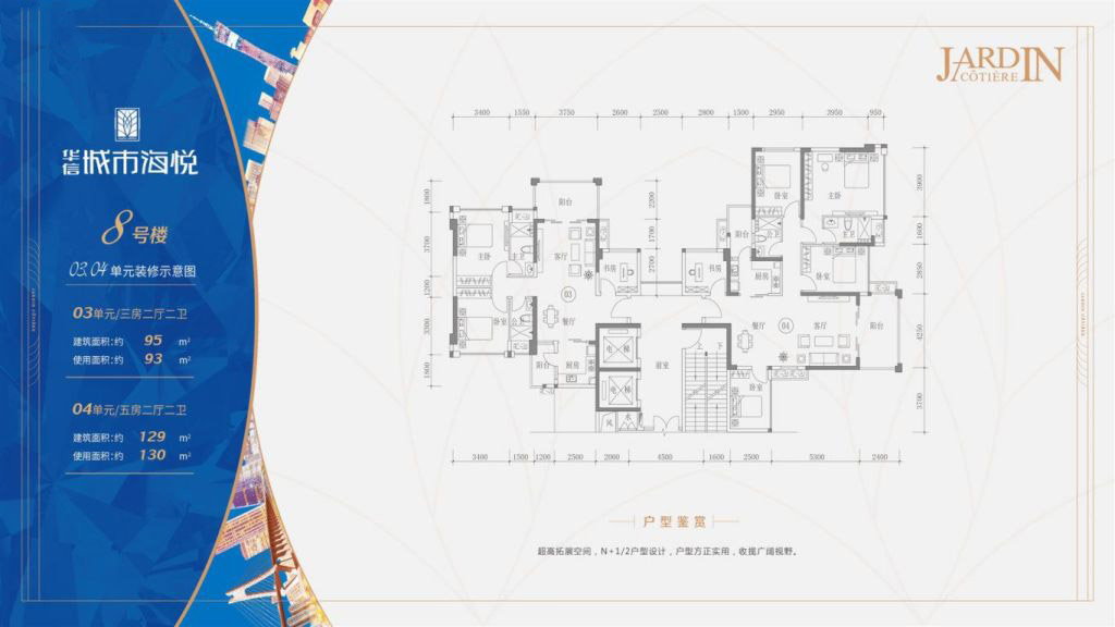 8號樓03、04單元 5室2廳2衛(wèi)1廚 129㎡