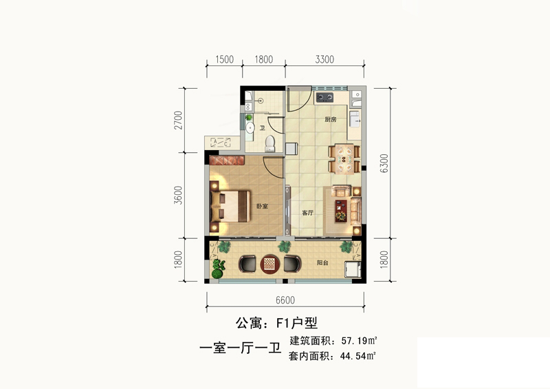 首創(chuàng)森林湖首創(chuàng)·湖畔公寓F1戶(hù)型