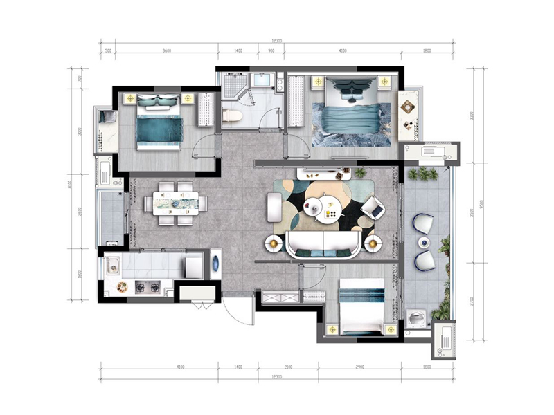 海航·天璞公館 A戶型圖