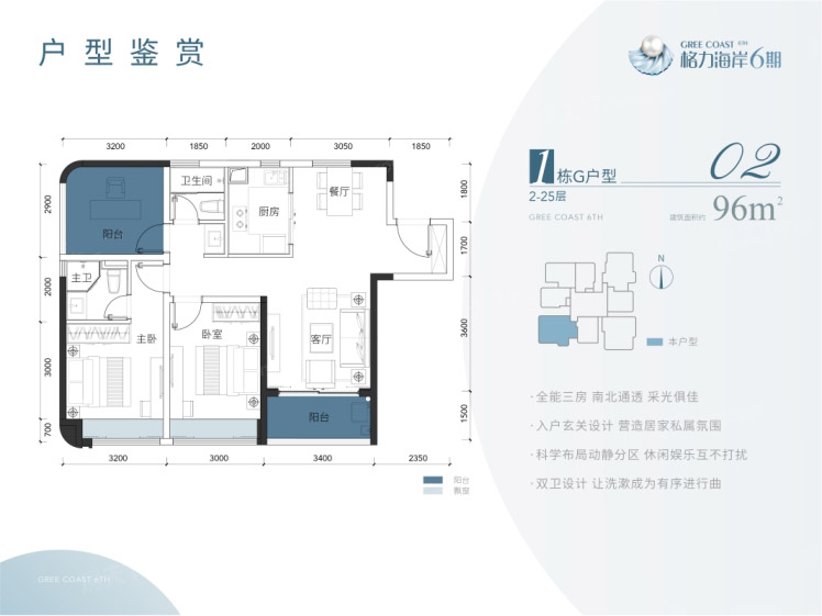 格力海岸1棟2-25層02-G戶型-96㎡