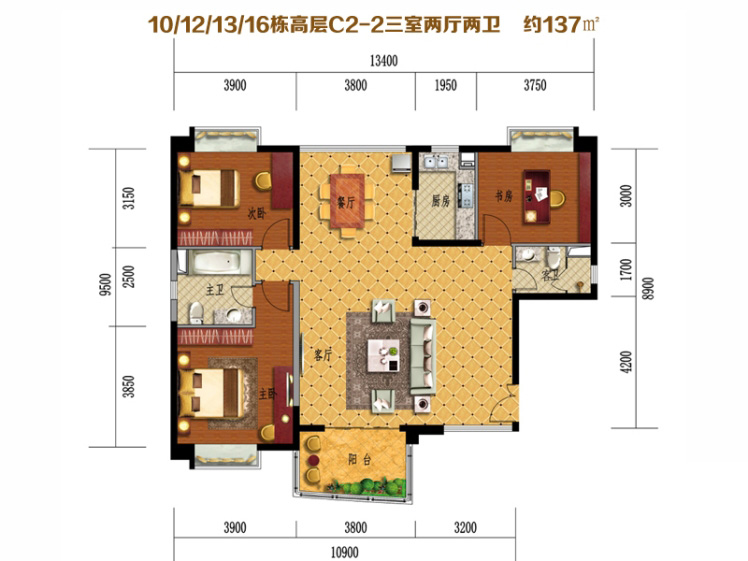 10-12-13-16棟高層C2-2戶型